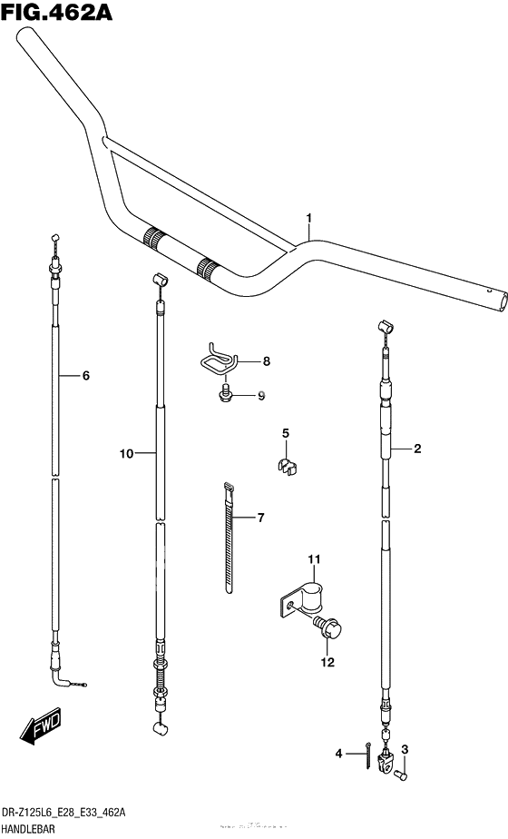 Руль & Тросики (Dr-Z125L6 E28)