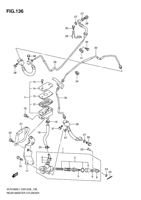 Rear master cylinder