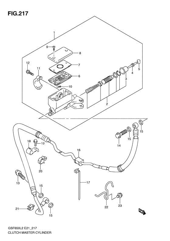 Clutch master cylinder              

                  Gsf650sl2 e21