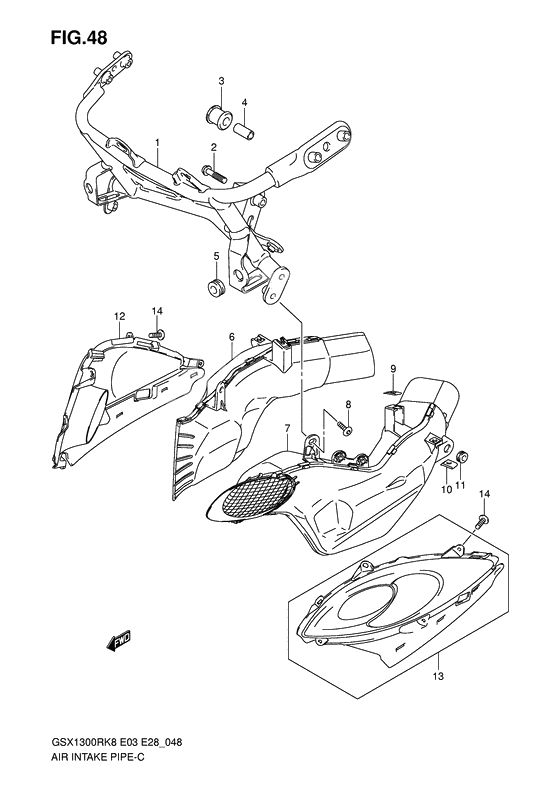 Air intake pipe              

                  Model k8