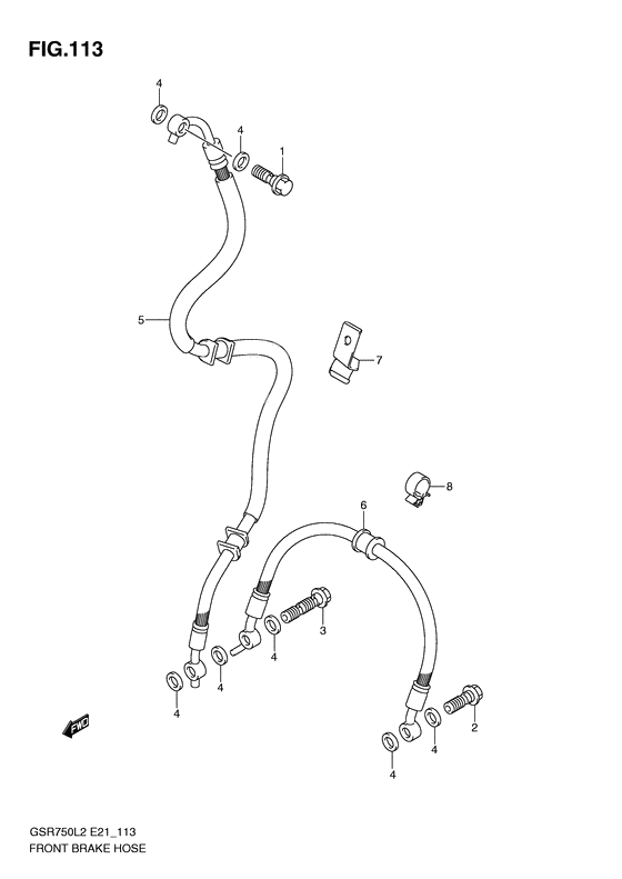 Front brake hose              

                  Gsr750l2 e24