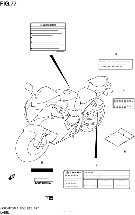 Информационные наклейки (Gsx-R750L4 E03)