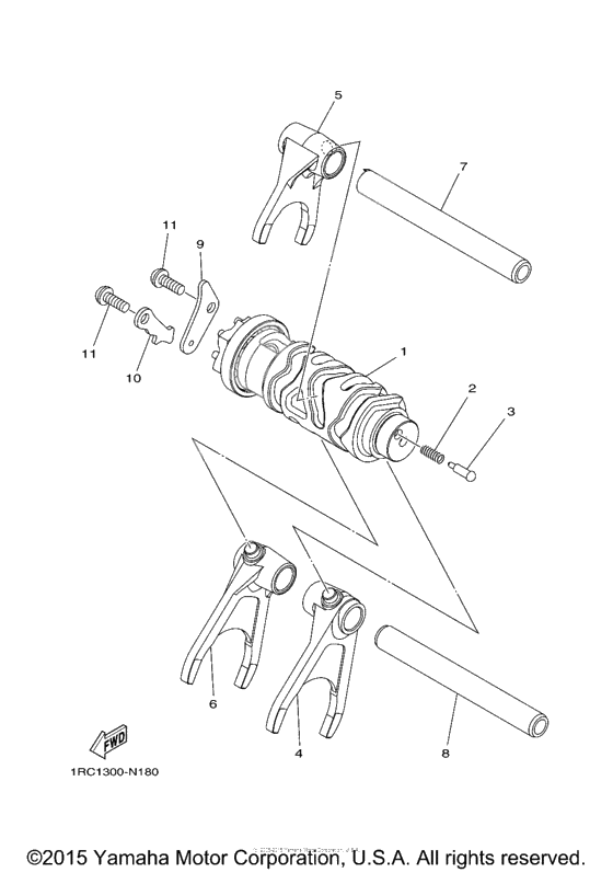 Shift cam fork