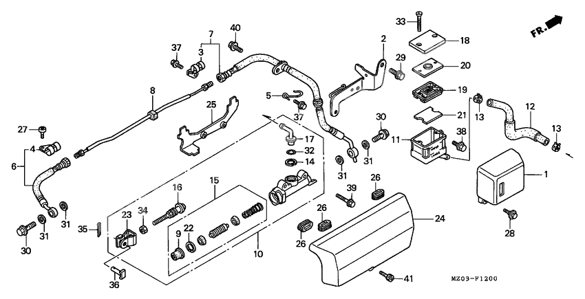 Rear brake master cylinder