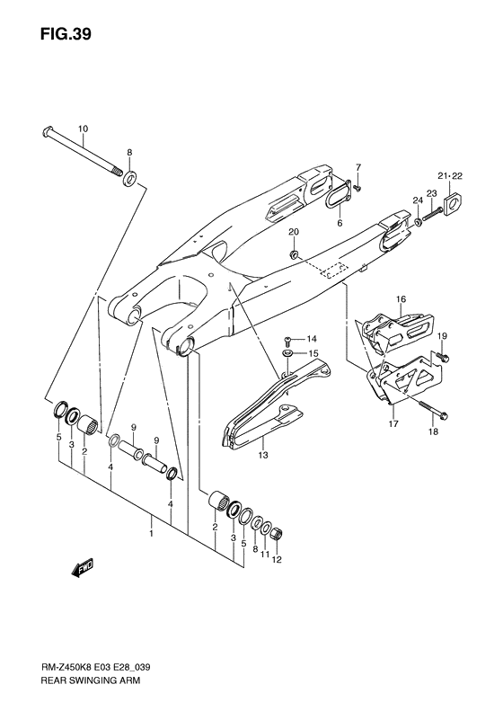 Rear swinging arm              

                  Rm-z450k8/k9