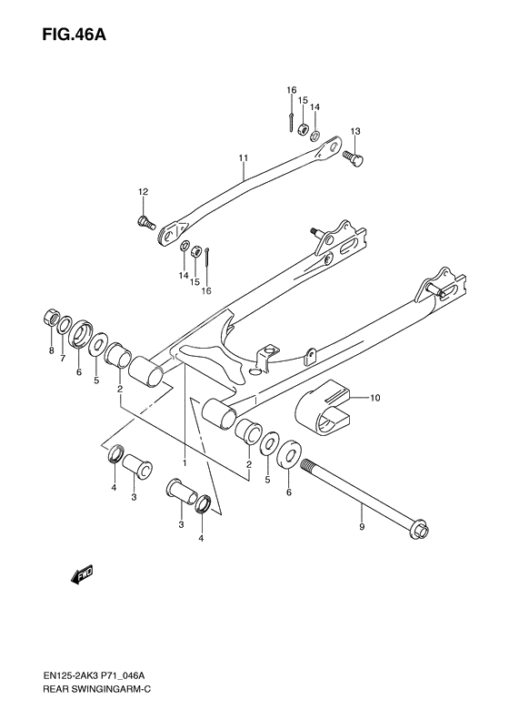 Rear swinging arm              

                  En125-2ak7/huk7/-2ak8/huk8