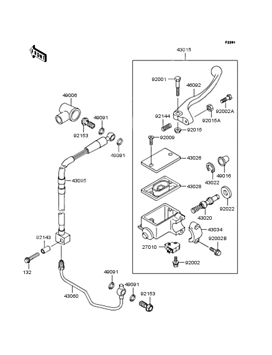 Front master cylinder