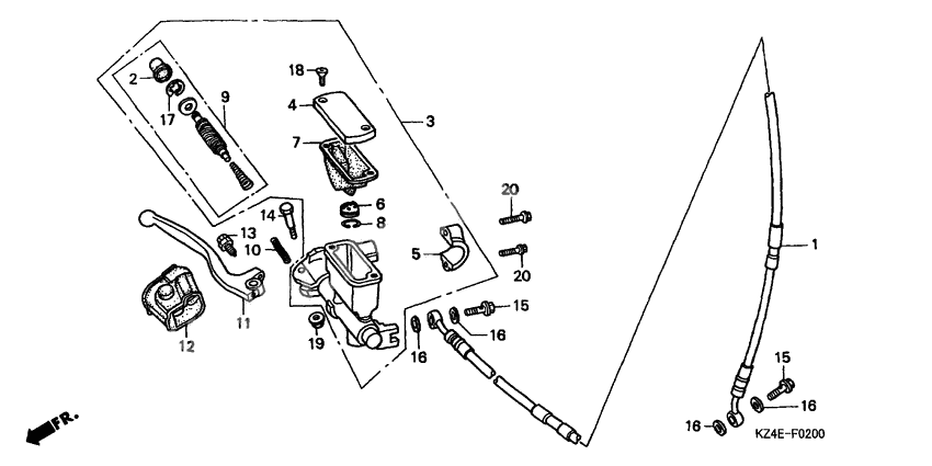 Fr. brake master cylinder