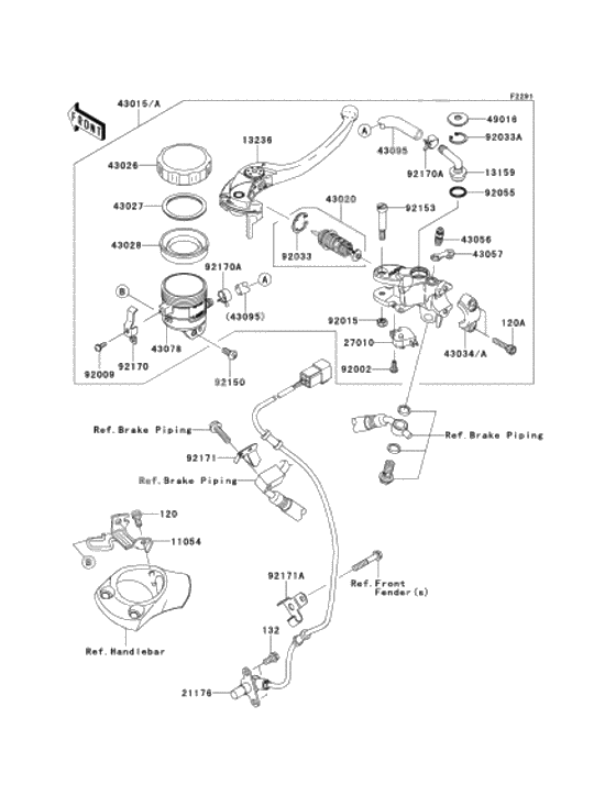 Front master cylinder