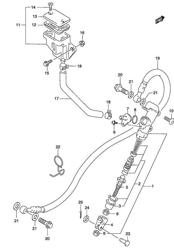 Rear master cylinder              

                  Model k3