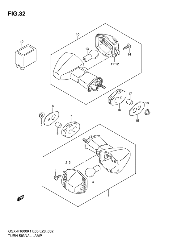 Turnsignal front & rear lamp              

                  Gsx-r1000k1