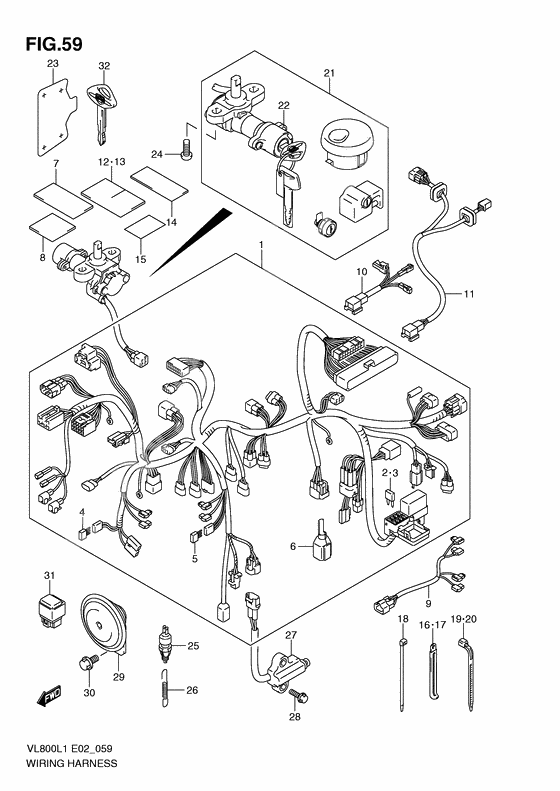 Wiring harness              

                  Vl800l1 e24