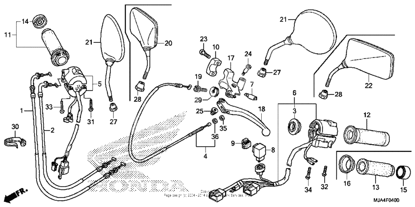 Handle lever + switch + cable