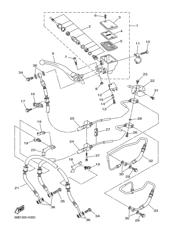 Front master cylinder