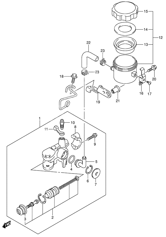 Front master cylinder