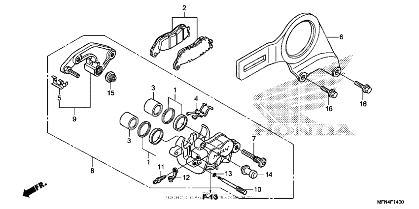 Rear brake caliper (1)