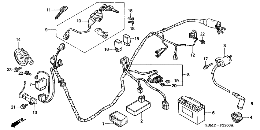 Wire harness/ ignition coil/battery