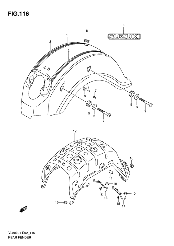 Rear fender              

                  Vl800tl1 e24