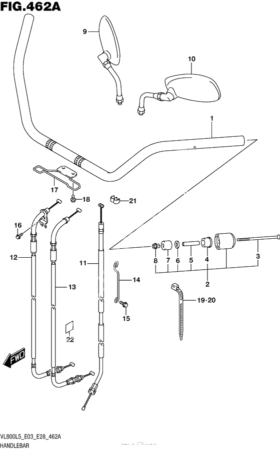 Руль & Тросики (Vl800L5 E03)