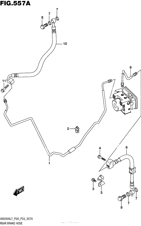 Задний тормозной шланг