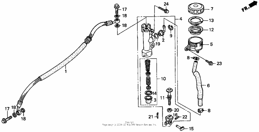 Rr. brake master cyl.