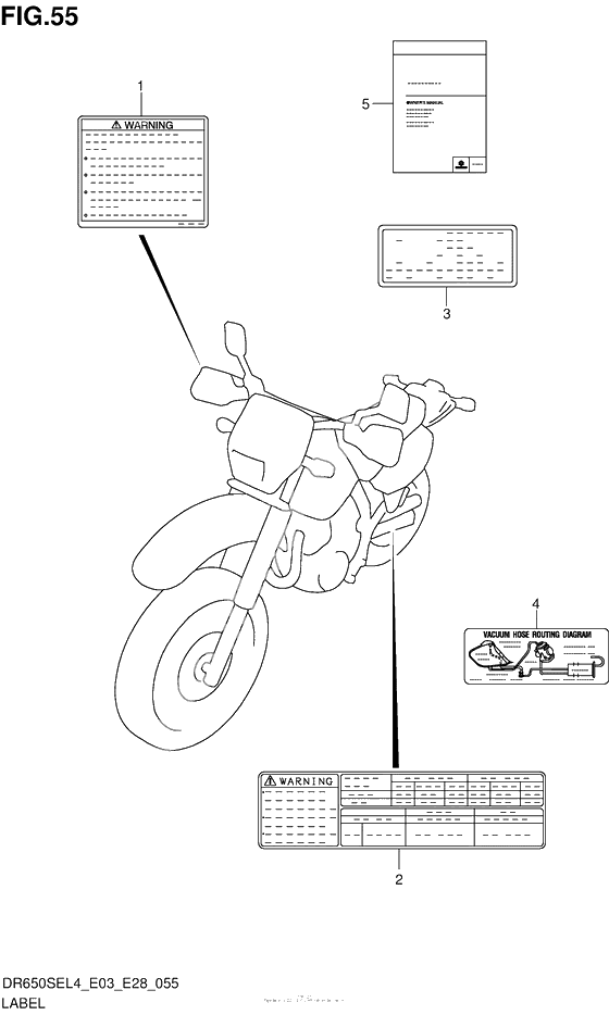 Информационные наклейки (Dr650Sel4 E33)
