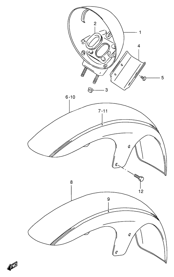 Front fender              

                  Model v/w/x