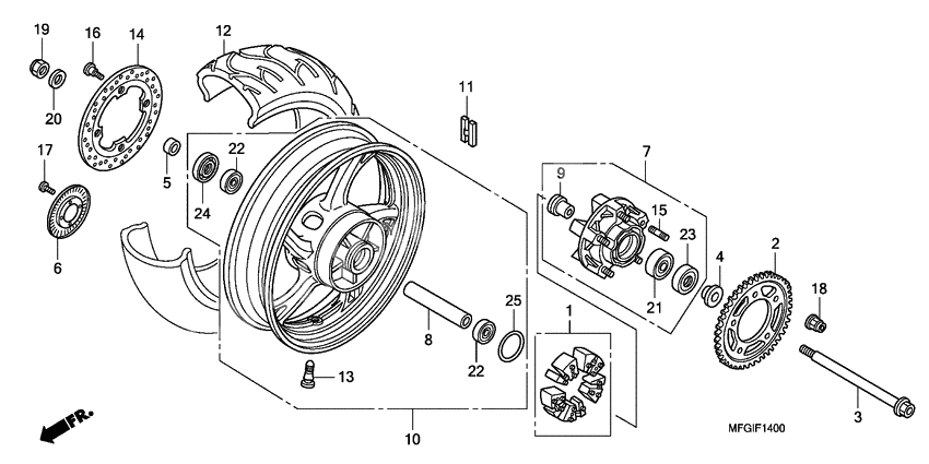 Rear wheel complete assy