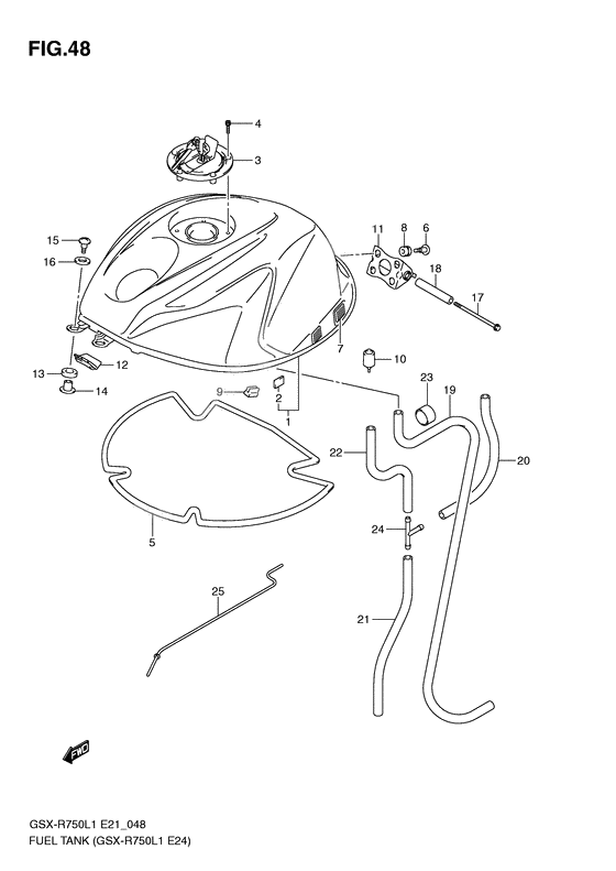 Fuel tank              

                  Gsx-r750l1 e24