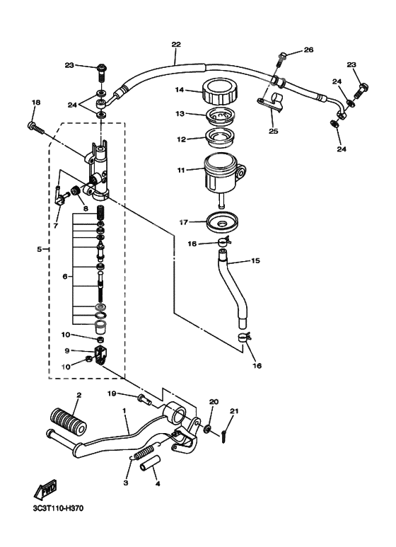 Rear master cylinder