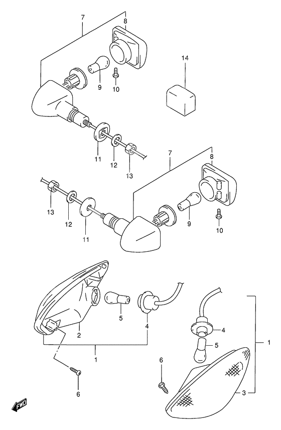 Turnsignal front & rear lamp