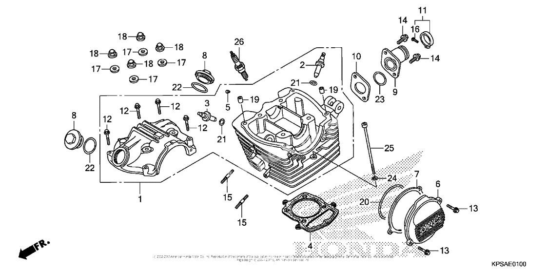 Cylinder head cover + cylinder head