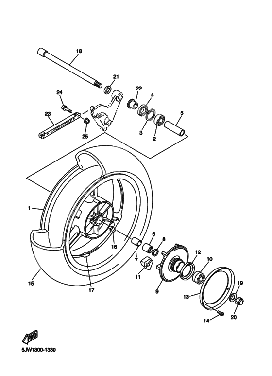 Rear wheel complete assy