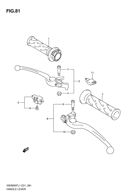 Handle lever              

                  Gsx650fal1 e21