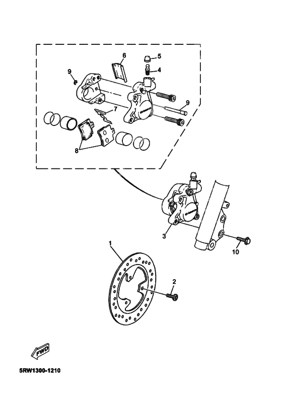Front brake caliper