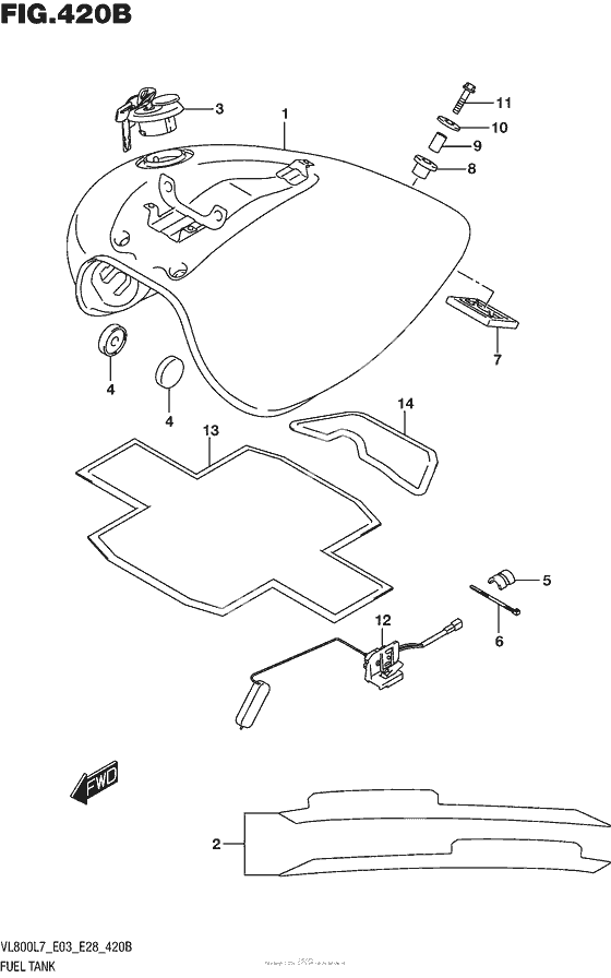 Топливный бак (Vl800L7 E28)