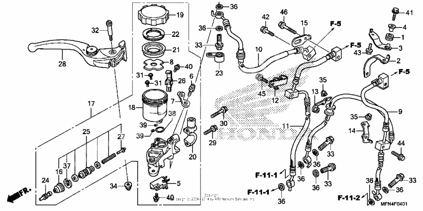 Front brake master cylinder (2)