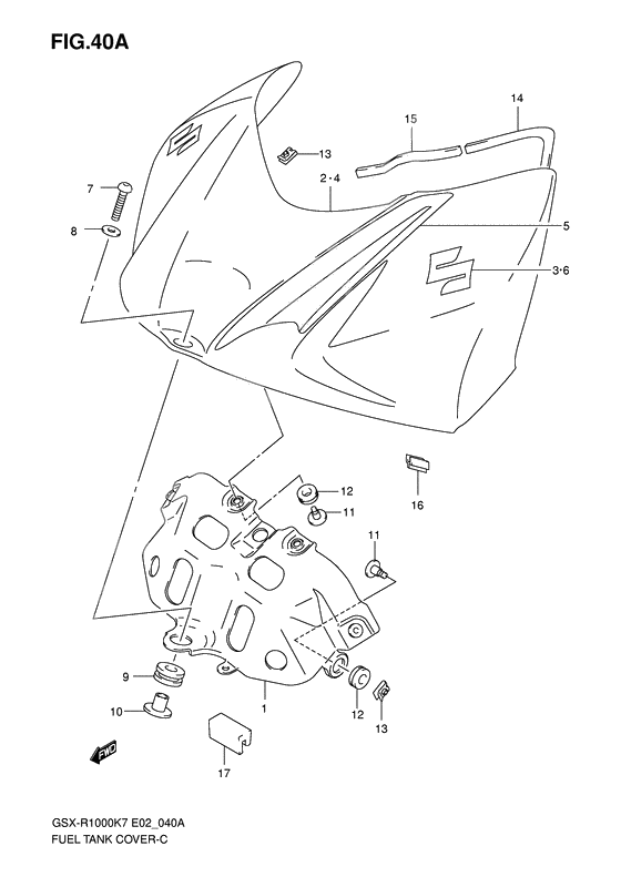 Fuel tank front cover              

                  Model k8