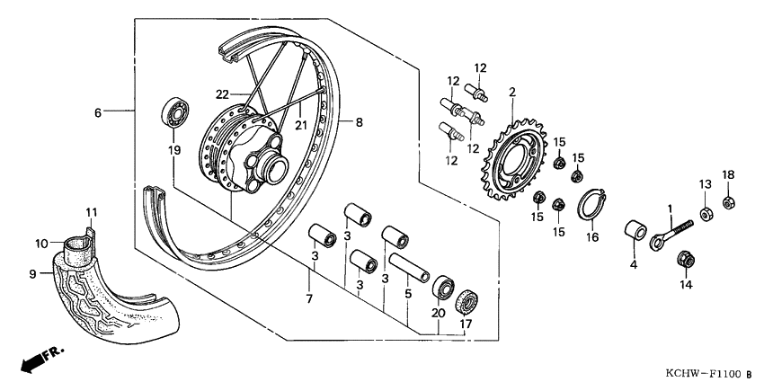 Rear wheel complete assy