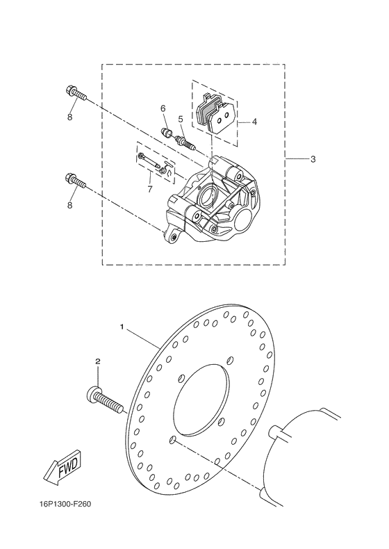 Rear brake caliper