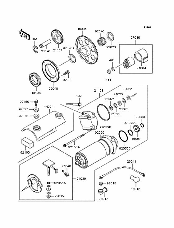 Starter motor/starter clutch