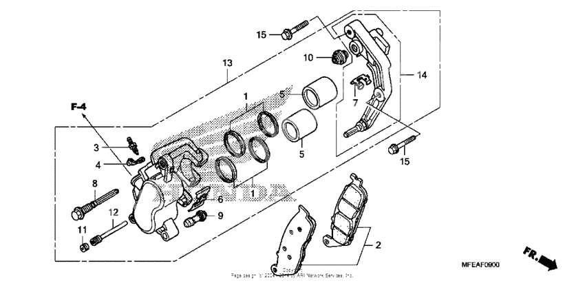 Front brake caliper (vt750c2f/c2b)