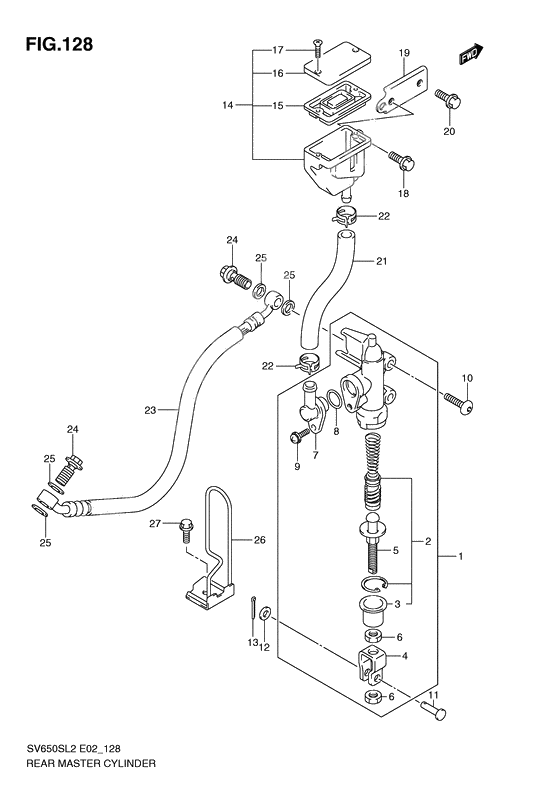 Rear master cylinder              

                  Sv650sul2 e24