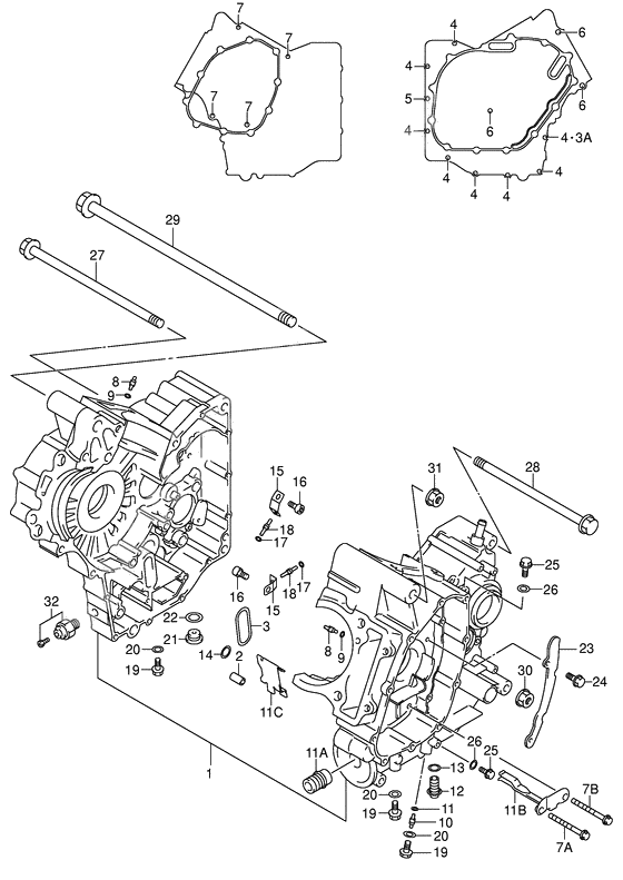 Crankcase              

                  Model x/y