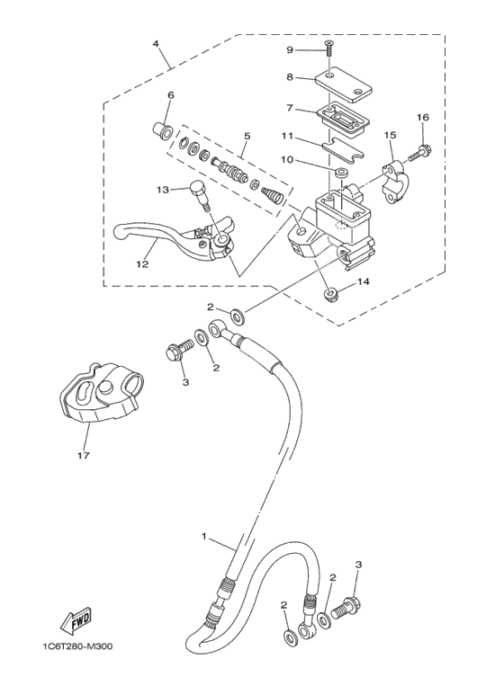 Передний тормозной цилиндр