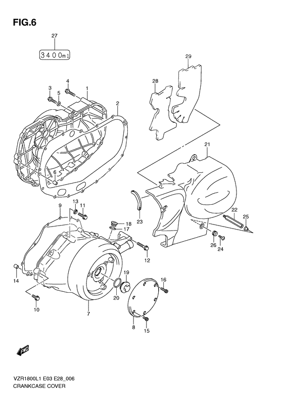 Crankcase cover ass`y (v