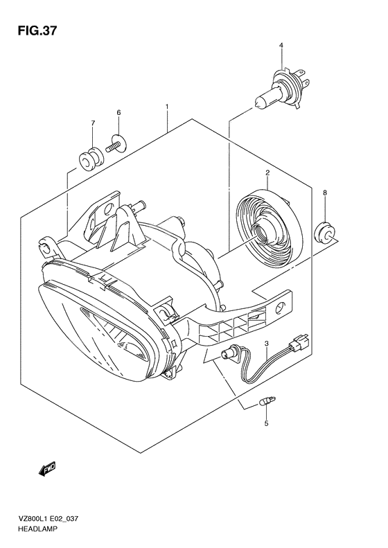 Headlamp assy              

                  Vz800l1 e19