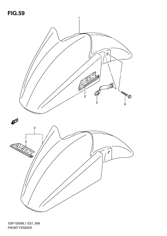 Front fender              

                  Gsf1250sal1 e21