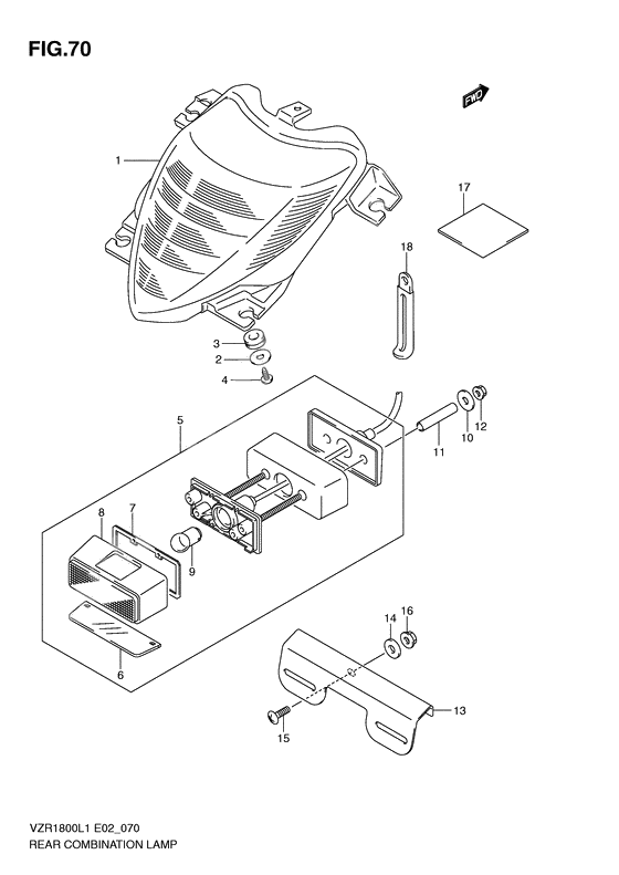 Rear combination lamp              

                  Vzr1800zl1 e2
