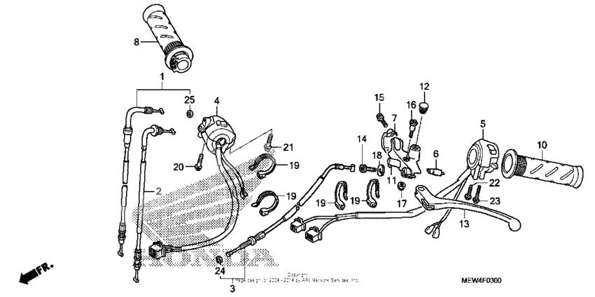 Handle lever + switch + cable